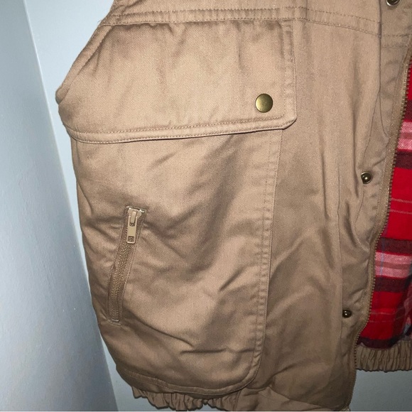 2000’s Trail’s End Cotton Puffer Vest with flannel lining - beige - Picture 3 of 9